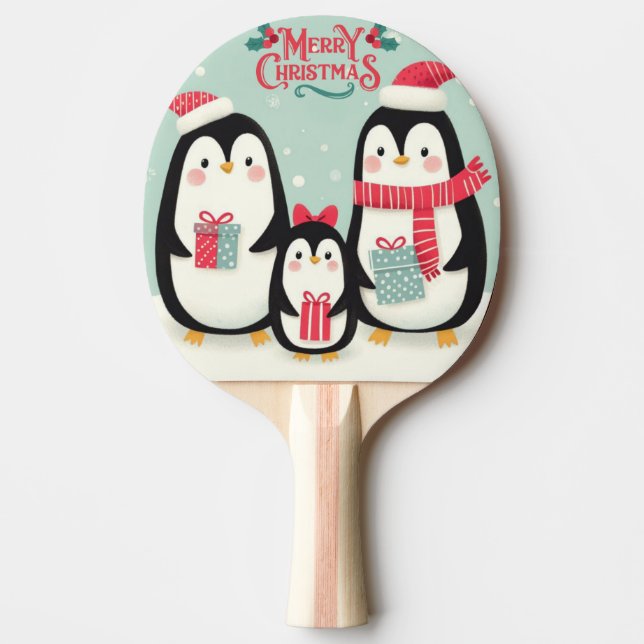 God jul snöpingvin pingisracket (Framsidan)