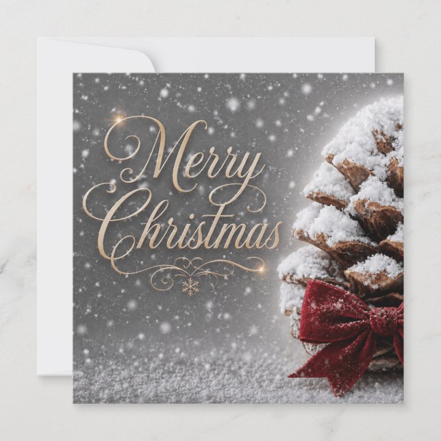 God Jul Snötäckt Tallkotte Inbjudningar (Framsida)
