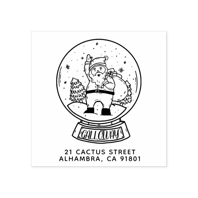 God jul Snowball Santas Returadress Stämpel (Tryck)