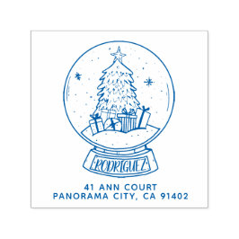 God jul Snowball Träd Returadress Självfärgande Stämpel