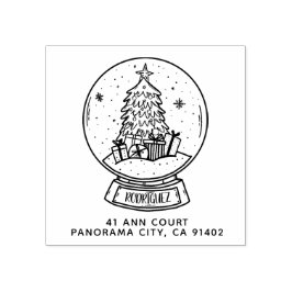 God jul Snowball Träd Returadress Stämpel