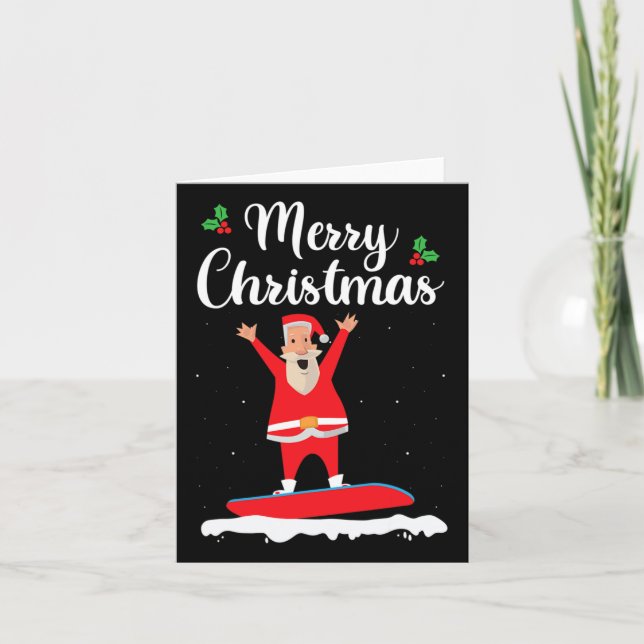 God jul Snowboarding Jultomten Boarder E Kort (Framsida)