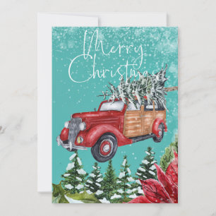 god jul Snowfall Träd Greeting Card Julkort