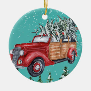 god jul Snowfall Träd Van Ceramic Ornament