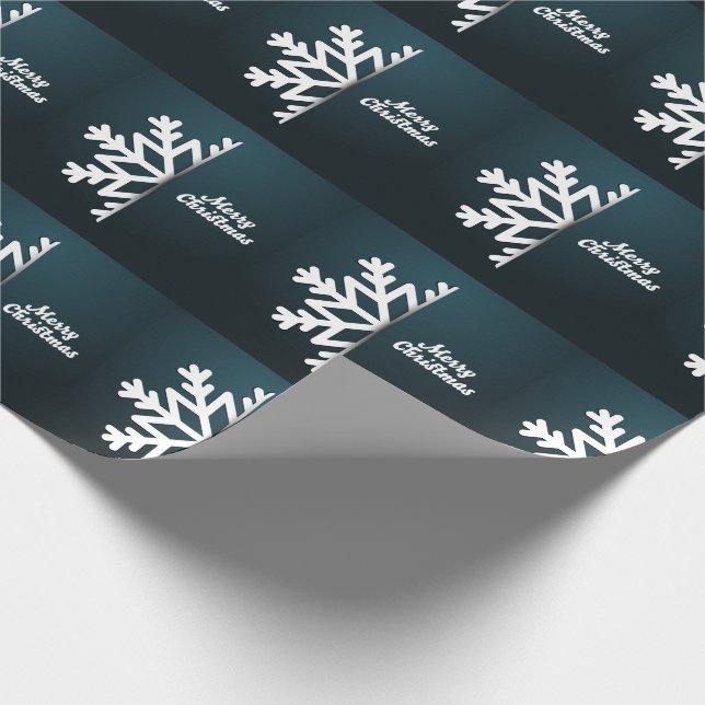 God jul Snowflake Blue Presentpapper (Hörn)