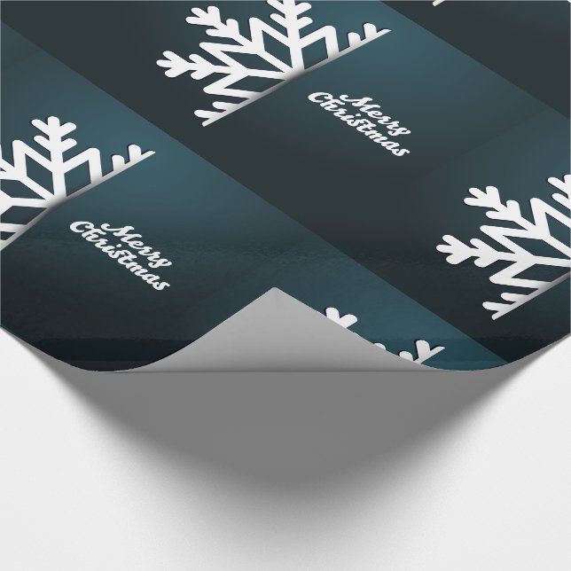 God jul Snowflake Blue Presentpapper (Hörn)