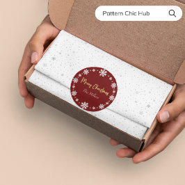 God jul Snowflake Elegant Modern Red Runt Klistermärke