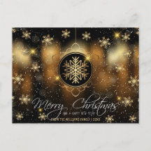 God jul Snowflake Guld Black Family Photo