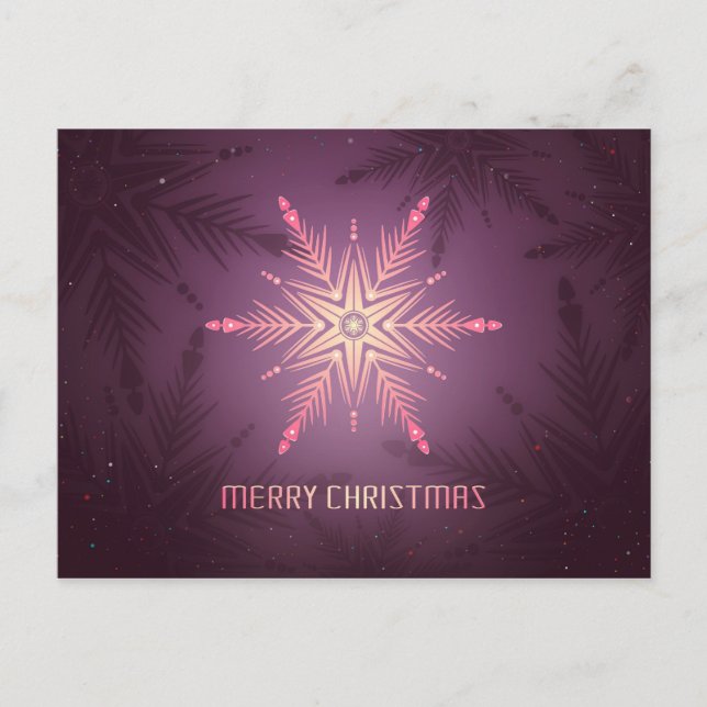 God jul snowflake helg vykort (Framsida)