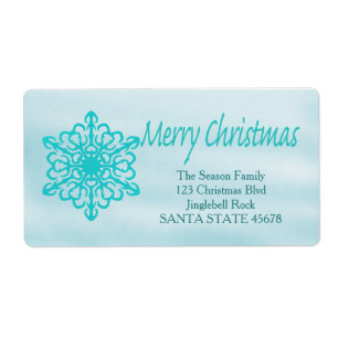 God jul snowflake Helgdag Address Label Fraktsedel
