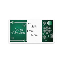 God jul Snowflake-märkre Adressetikett