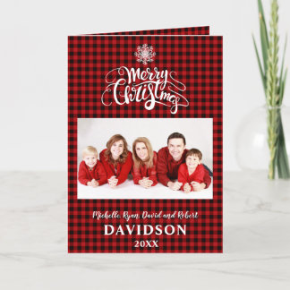 God jul Snowflake Red Buffalo Photo Helgkort