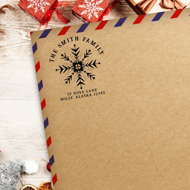 God jul Snowflake Returadress Stämpel (Skapare uppladdad)