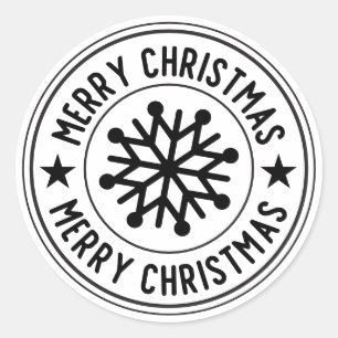 God jul Snowflake Round Seal Runt Klistermärke