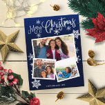 God jul Snowflake Rustic 3 Photos Collage Vykort<br><div class="desc">God jul Snowflake Rustic 3 Photos Collage Postcard</div>