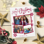 God jul Snowflake Rustic 3 Photos Collage Vykort<br><div class="desc">God jul Snowflake Rustic 3 Photos Collage Postcard</div>