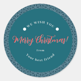 God jul Snowflake Sticker Runt Klistermärke