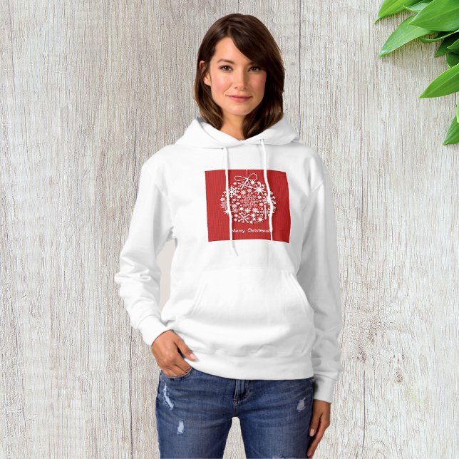 God jul Snowflake Womens Hoodie T Shirt (Skapare uppladdad)
