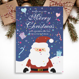 God jul Snowy Cute Santa Helgdag Card
