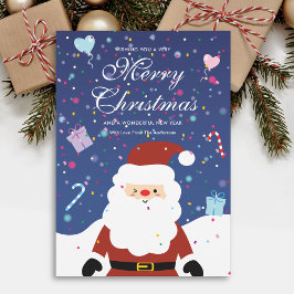 God jul Snowy Cute Santa No Photo Festive Julkort