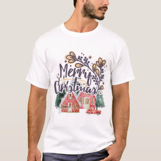 God jul Snowy House Winter Lastbil T Shirt