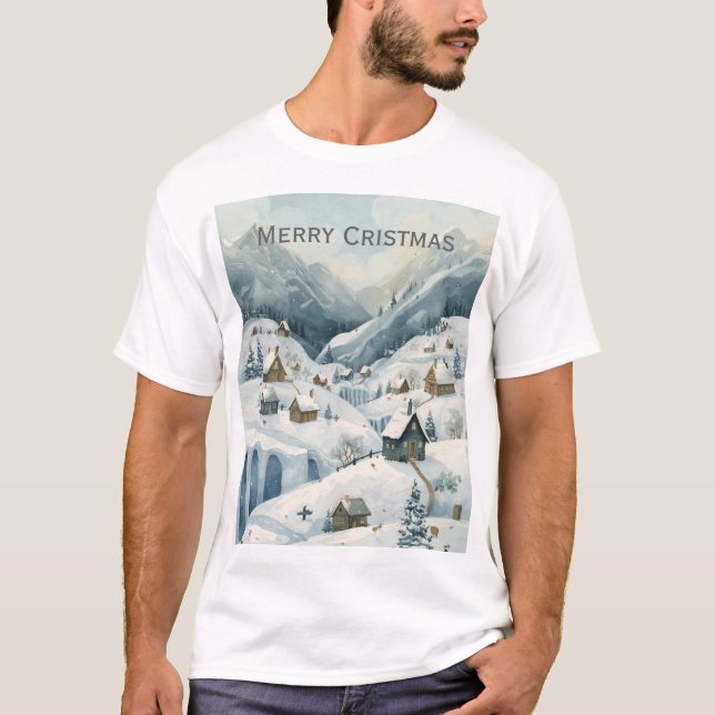 God jul Snowy Ligcape T-Shirt (Framsida)