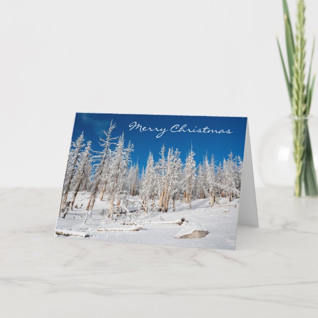 God jul, Snowy Träd, Helgdag Card Helgkort (Framsida)