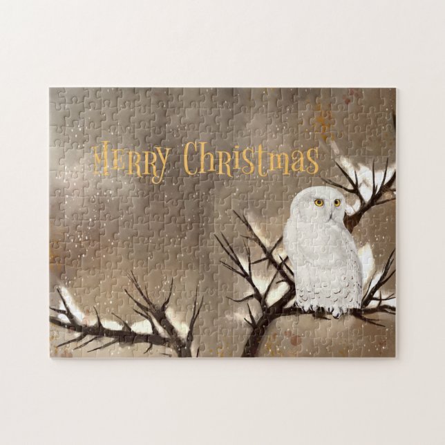 God jul Snowy Uggla Pussel (Horisontell)