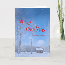 God jul Snowy Winter Cabin Dreamy Helgkort