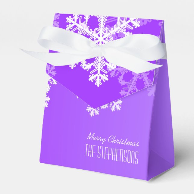 God jul Snyggt Lila Snöflingor Mönster Presentaskar (Framsidan Sidan)