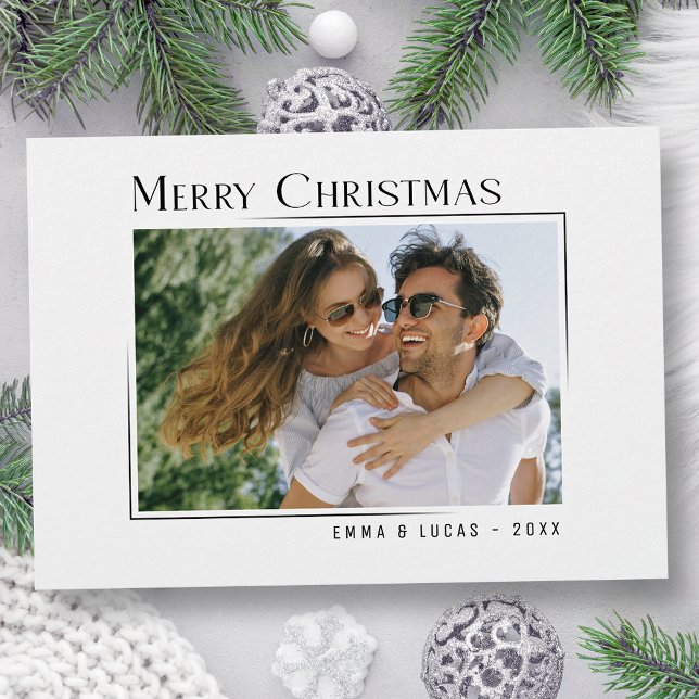 God jul Snyggt Modern Minimalistiskt foto Julkort (Available in high quality print or digital download for quick text messaging, email or self print.)