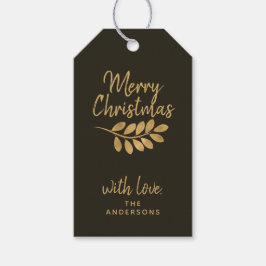 God jul Snyggt Personlig Brown Helgdag Presentetikett