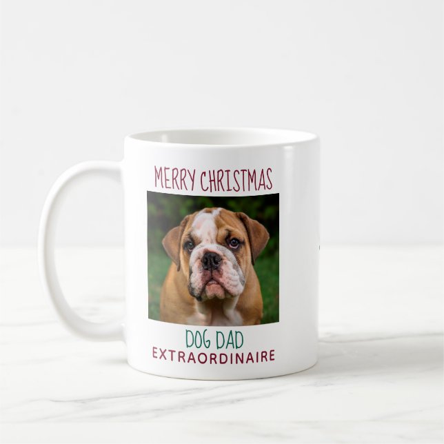 God jul Snyggt Photo Hund Pappa Kaffemugg (Vänster)
