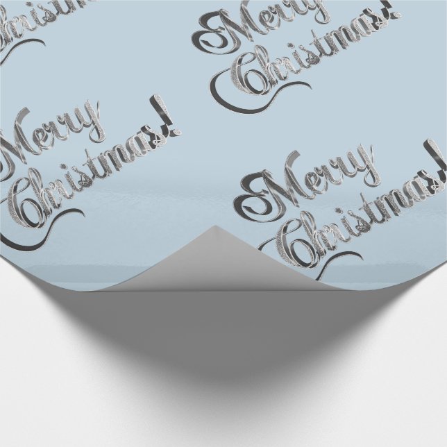 God jul Soft Baby blue Silver Grått Presentpapper (Hörn)