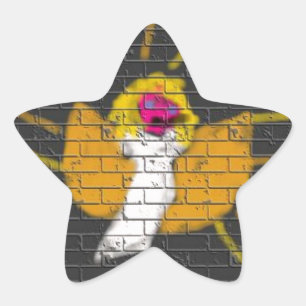 God jul Sol Måne Angel, konst av Kids :) Stjärnformat Klistermärke