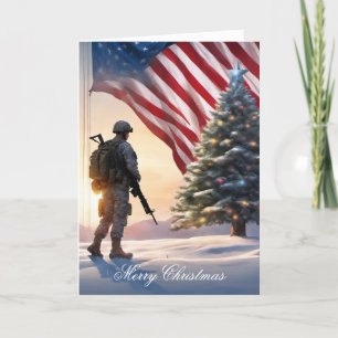God jul Soldat - Viktat gratulationskort Kort