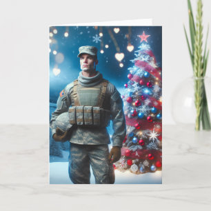 God jul Soldat - Viktat gratulationskort Kort
