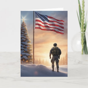 God jul Soldat - Viktat gratulationskort Kort