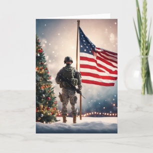 God jul Soldat - Viktat gratulationskort Kort