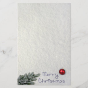 God jul som är skriftlig i snön brevpapper