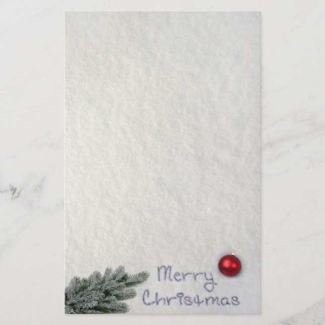 God jul som är skriftlig i snön brevpapper (Framsida)