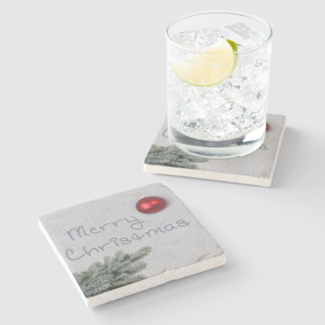 God jul som är skriftlig i snön underlägg sten (Sidan)