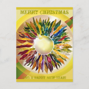 God jul som dekorerar exponeringsglas helg vykort
