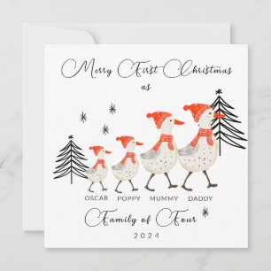 God jul som familj med fyra julkort