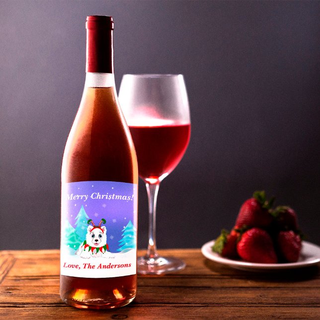 God jul som provats med Elf Headband Vinflaska Etikett (Skapare uppladdad)