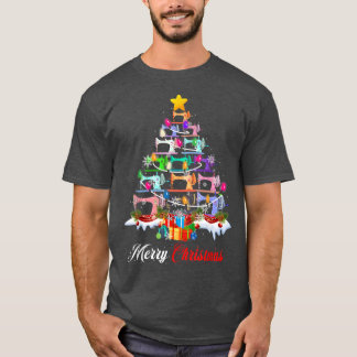 God jul som syr Maskiner Julafton Träd Ljus Q T Shirt