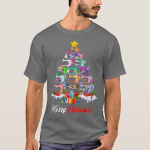 God jul som syr Maskiner Julafton Träd Ljus Q T Shirt