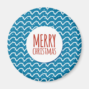 God Jul Sömlöst Mönster Blå Textur Magnet
