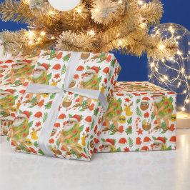 God jul Sommartema med Jultomten Presentpapper