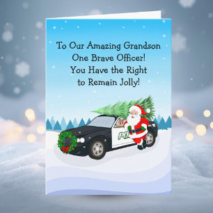 God Jul Son Polis Officer Santa Cop Bil Kort